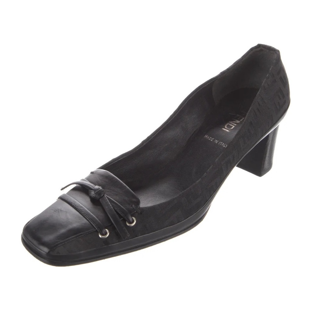 Vintage FENDI FF Logo Lace Up Heels